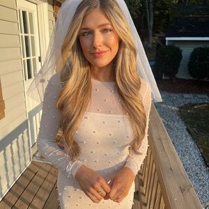 Bridal pearl cocktail dress